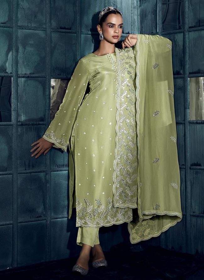 Modal Silk Sea Green Eid Wear Embroidery Work Salwar Suit